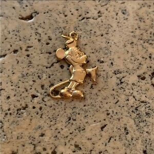 Mickey Mouse Disney Gold Sterling Silver 925 Necklace Charm Vintage 90s